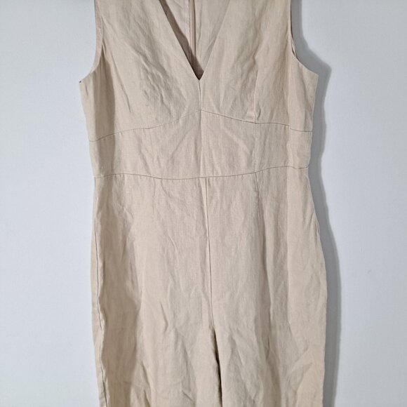 Boden Tan Sleeveless Jumpsuit with Wide-Leg Design - Picture 7 of 13